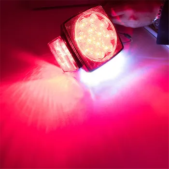

2pcs car truck LED light left and right Square Lights red/while turn signal reversing Tail Brake license plate light lamp