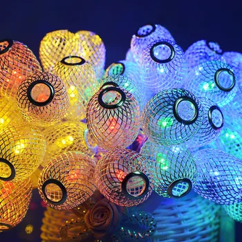 

Wenhsin Solar Light String 30LED Oval Iron Lantern Ballroom Bar Garden Lawn Decoration Solar Power Light Outdoor