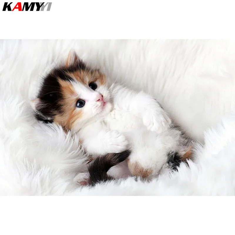 

Diamond embroidery cross stitch crystal full Square diamond finish mosaic Room Decor 5d diy diamond painting animal cat XY1