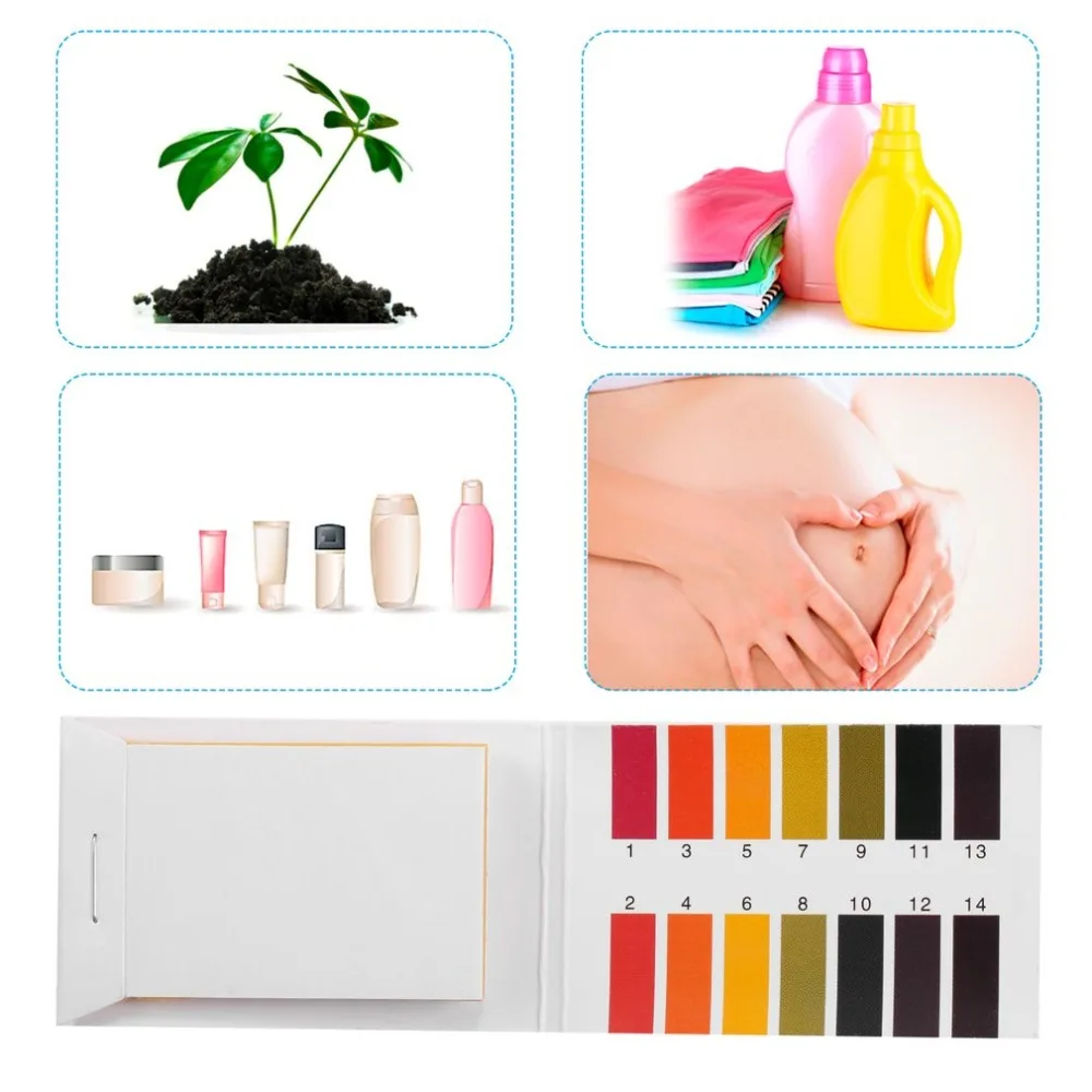 

80 Strips 59mm x 8mm Full PH Meter Controller 1-14st Indicator Litmus Paper Water Soilsting Kit PH Test Kitchen Measuring Tool