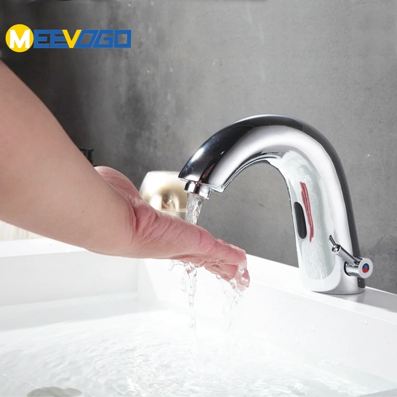 MEEVOGO Bathroom Automatic Hands Touch Free Sensor Faucets Sink Mixer Water Inductive Electric Tap SLTC716 | Обустройство дома