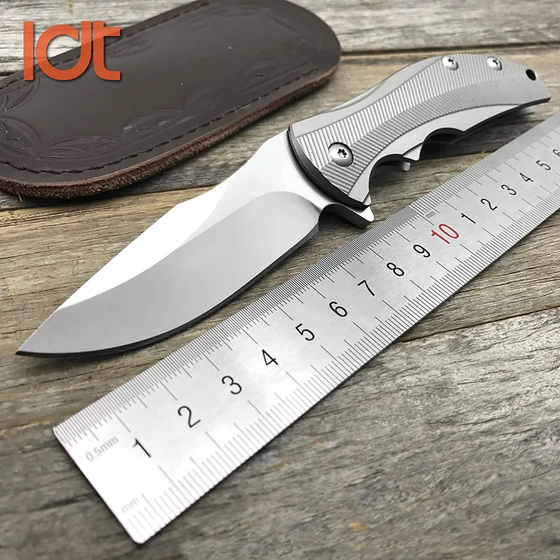 LDT титановая ручка 0606 CF складной нож CTS-XHP дамасское лезвие охотничьи походные ножи Открытый карманный тактический нож EDC инструмент - Цвет: CTS-XHP Blade