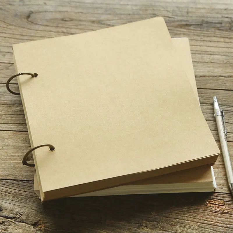 

Retro Diary Kraft paper Notepad Coil/Spiral Legal Pad A4 Sketchbooks Graffiti Blank Notebook Creative Notebook WJ-XXWJ442-
