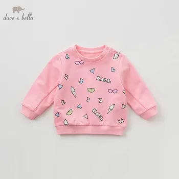 

DB10169 dave bella baby girls spring infant baby fashion t-shirt toddler top children high quality tees clothes