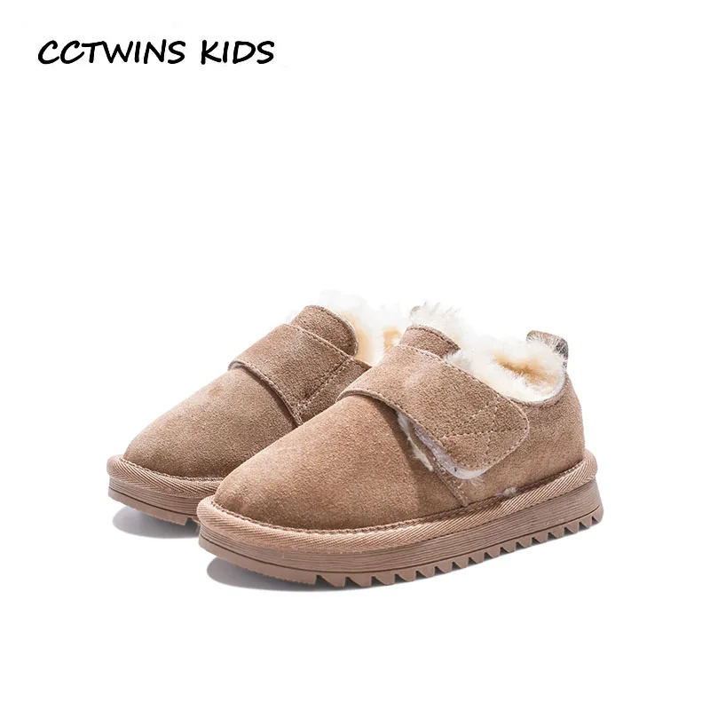 

CCTWINS KIDS 2018 Winter Children Fashion Ankle Boot Baby Boy Fashion Snow Boot Girl Genuine Leather Warm Shoe Black CS1713