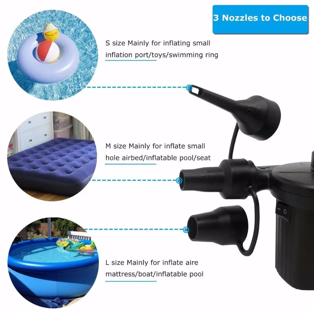 Electric car pump air compressor 12v Cigarette Air Pump inflatable 3800Pa for Beds Mattresses Toys