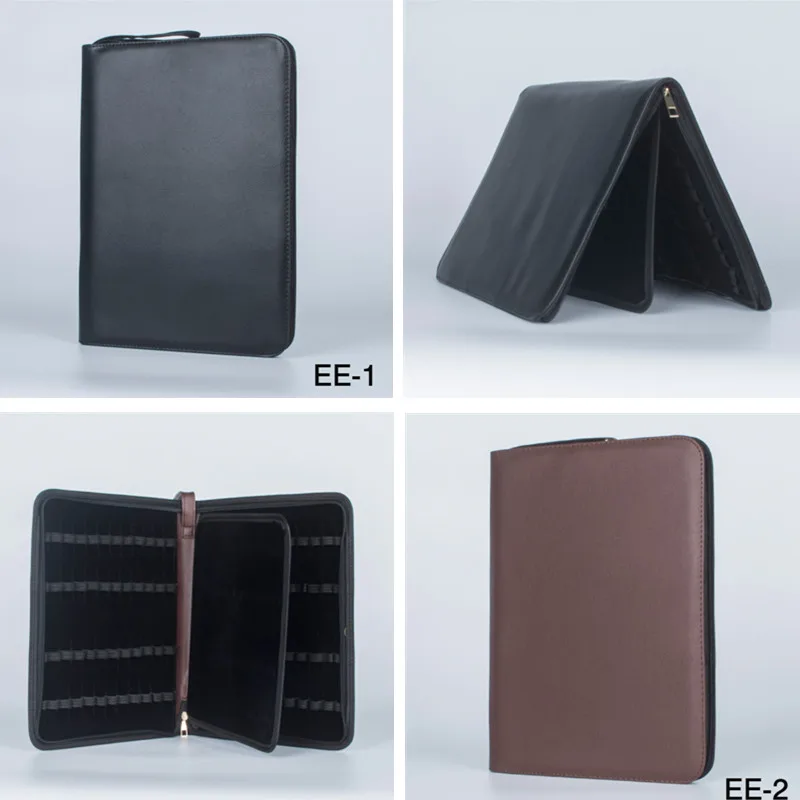 

Fountain Rollerball Pen Case Holder PU Leather Case for 48 Pens - Black