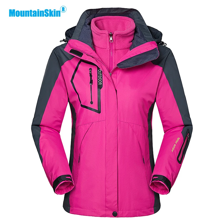 Mountainskin Women 3in1 Winter Warm Fleece Jacket Two Pieces Windbreaker Outdoor Sports Hiking Camping Skiing Brand Coats MB127 Mountainskin Women 3in1 Winter Warm Fleece Jacket Two Pieces Windbreaker Outdoor Sports Hiking Camping Skiing Brand Coats MB127