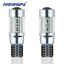 Автомобильный сигнальный светильник ANMINGPU s 2x T10 w5w, светодиодная лампа без ошибок 12 В, автомобильный интерьерный светильник w5w Canbus T10, светодиодные лампы для автомобилей