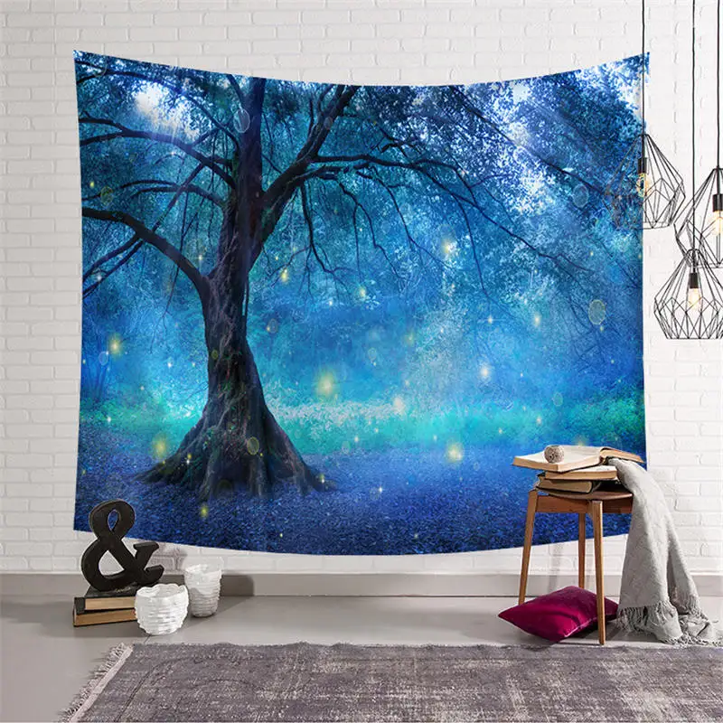 

Forest Tapestry Wall Hanging Wall Carpet India Mandala Picnic Throw Rug Blanket Witchcraft Tablecloth Beach Towel Home Decor