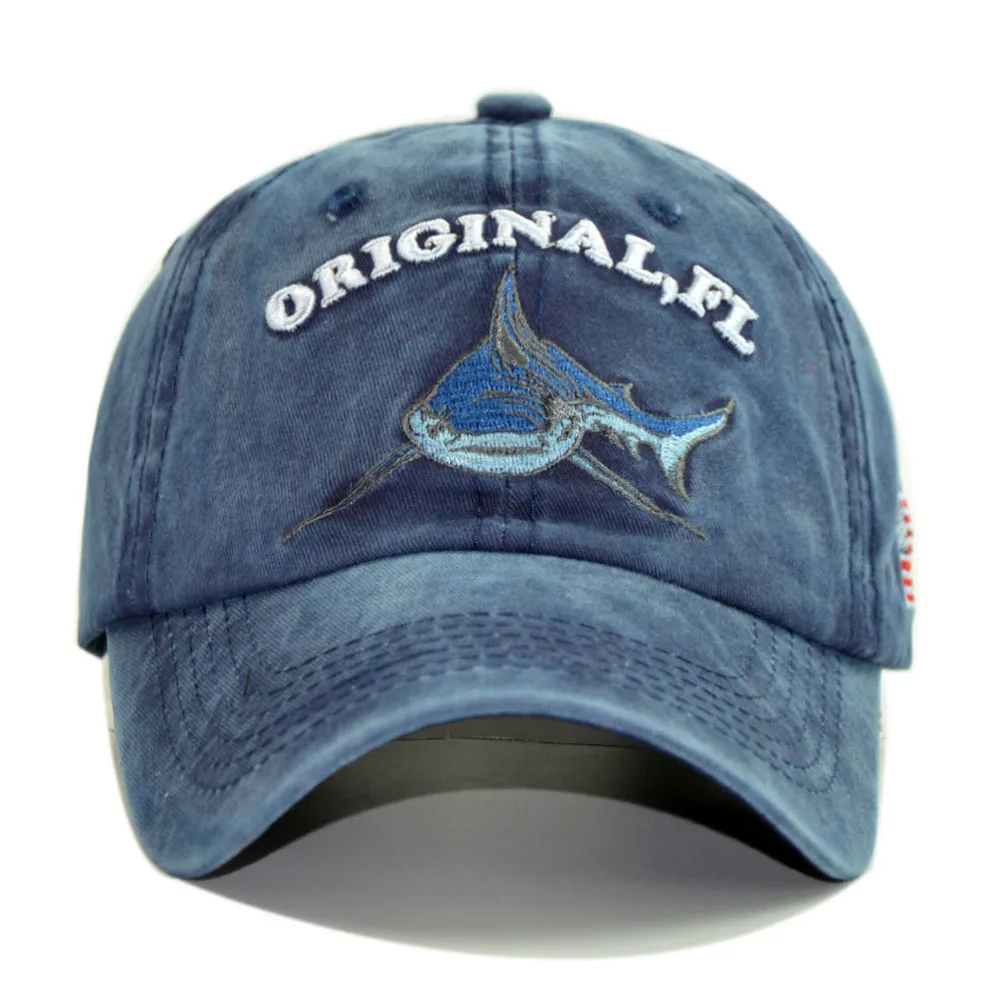 

Cotton Baseball Cap Men Women Summer Fall Unconstructed Shark Embroidered Cool Characteristic Dad Hat Snapback