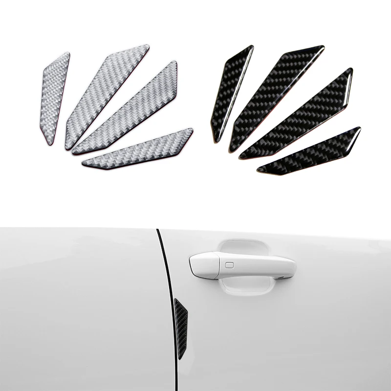 

4x Carbon Fiber Look Car Door Anticollision Bumper Strips Crashproof Stickers For Audi A4 A3 A6 A5 A8 Q7 Q5 Q3 Lada Vesta Granta