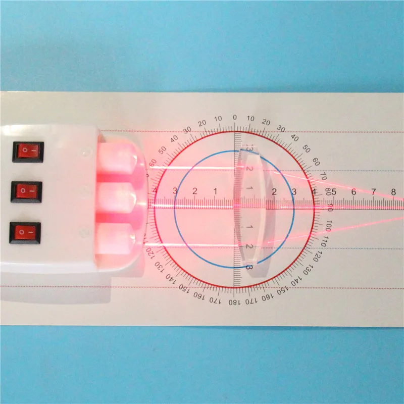 Физическая оптика набор экспериментов треугольная призма лазерные огни выпукло-вогнутый объектив набор света рефракция физический эксперимент
