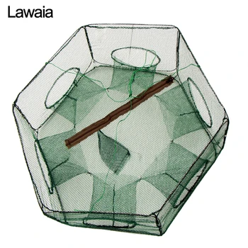 

Lawaia Automatic landing net fish Foldable Crab Fishing Net Nylon Crab Traps Cages Fishing Practical Collapsible Folding Shrimp