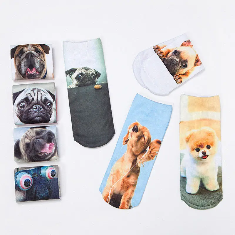2016 New Fashion Cute Women Men Unisex 3D Cartoon Funny Dog Animal Printed Low Cut Ankle Short Breathable Cotton Socks Hot 2016 New Fashion Cute Women Men Unisex 3D Cartoon Funny Dog Animal Printed Low Cut Ankle Short Breathable Cotton Socks Hot