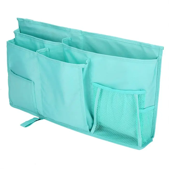 Ткань Оксфорд детское постельное белье прикроватная висячая сумка для хранения Горячая книжная бутылка игрушки Органайзер подгузник карман для кроватки постельные принадлежности - Цвет: Lake Blue