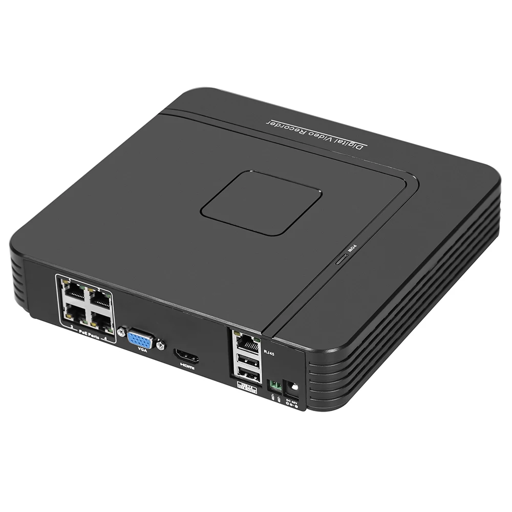 

AZISHN 4CH PoE NVR HD 1080P POE Network Video Recorder Motion Detect Home Security Surveillance System 48V POE NVR for IP Camera