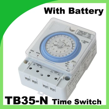 

TB-35 / TB35-N AC110V-220V 10A mechanical timer Manual /Auto Control Timing Range 24h time switch with Battery