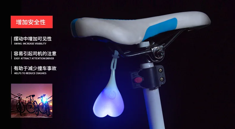 Sale 2019 New Four colors Cycling Tail Silicone Light Bike Waterproof Night Essential LED Warning Lights Bicycle Seat Back Egg Lamp 8