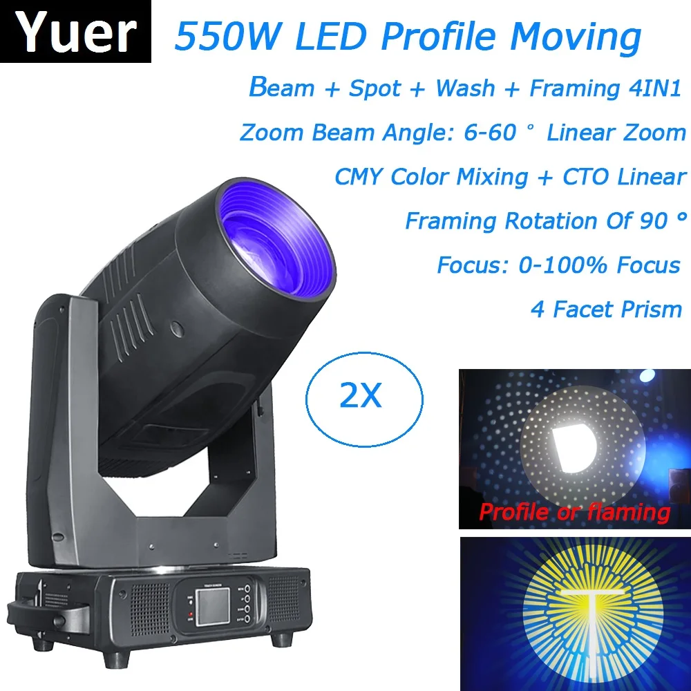 

550W LED Moving Head Light Beam Spot Wash Framing 4IN1 Moving Head LED Light DMX 512 Party Light Dj Stage LIght Wedding Clubs