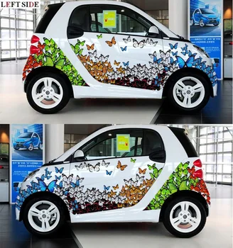 

LEFT SIDE Car Stickers Whole Car Butterfly Set Car Styling Car Inkjet Stickers Accessories Waterproof Cover Protection Film