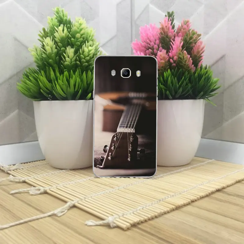 Мягкий силиконовый чехол с надписью Love Guitar для телефона из ТПУ Samsung Galaxy A3 A5 A7 J2 J3 J4