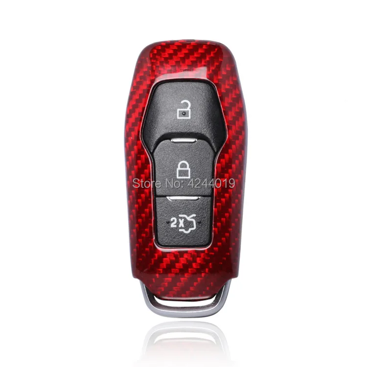 

Car Keychain Keyring Carbon Fiber Key Bag Key Fob Central Key Cover For FORD Focus ESCORT