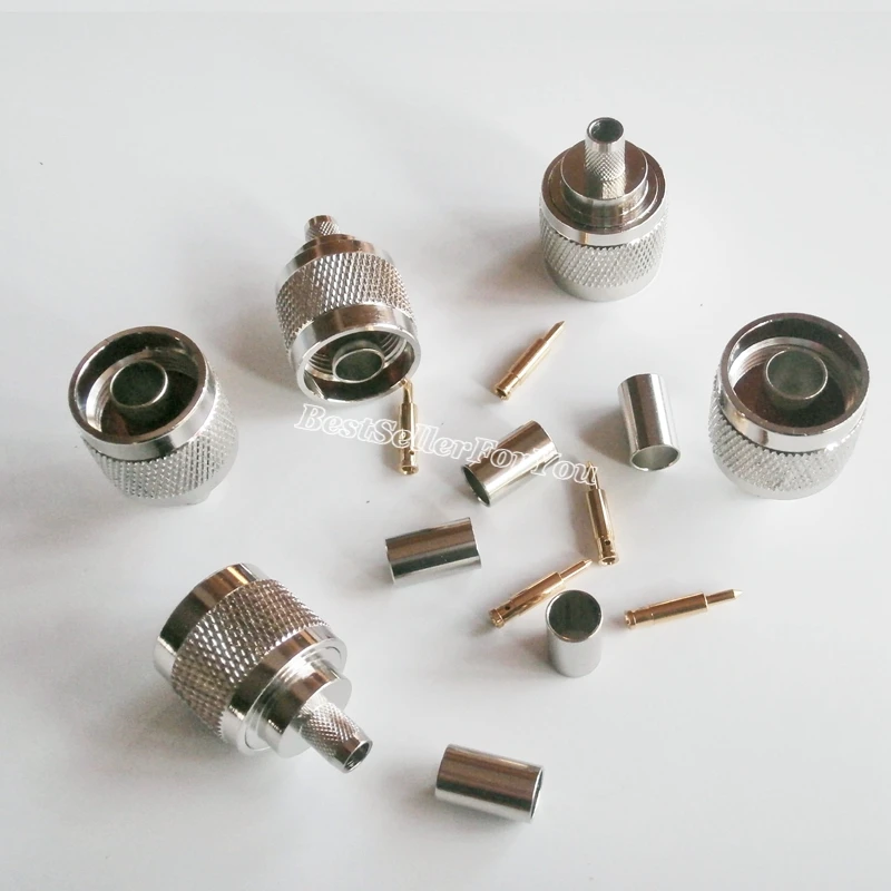 1 шт. N ОБЖИМНАЯ вилка для кабеля RG8X LMR240 RG59 прямая RF Новинка|plug connector|plug maleplug m |
