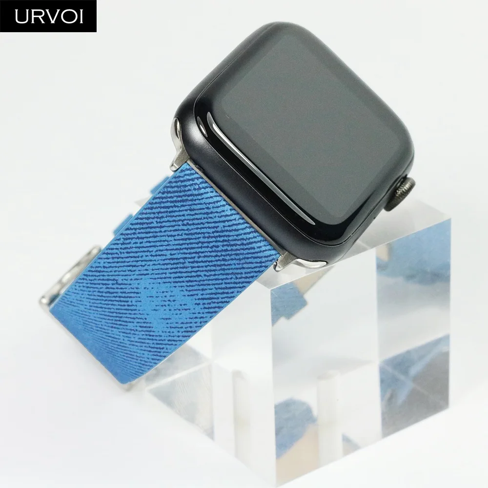 URVOI ремешок для apple watch band series 5 4 3 21 искусственная кожа наручный для iwatch Удобный прочный дизайн с пряжкой 38 42 40 44 мм