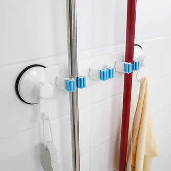 

1pcs Wall Mounted Storage Mop Holder Brush Broom Storage Rack Kitchen Organizer With Mounted Accessory Hanging Kitchen Tool