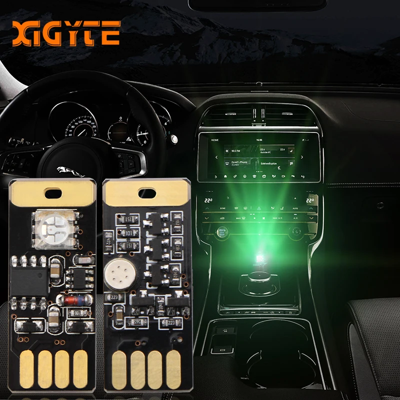 

Car USB LED Music Playing Dimmable Light Atmospher Decorative Lamp Emergency Lighting Portable Plug and Play RGB Voice Activated