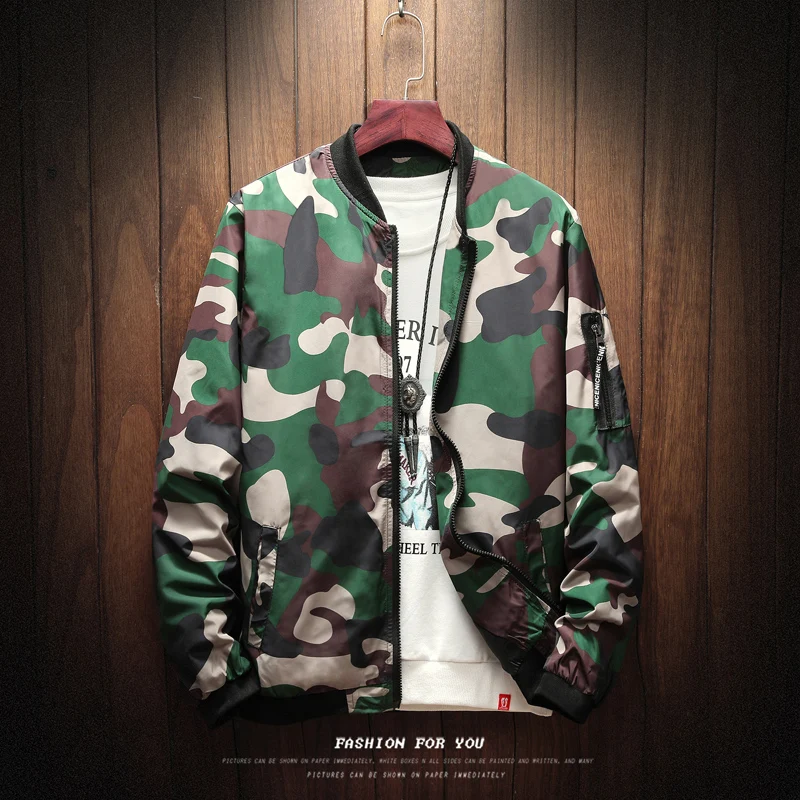 

2019Autumn Men's Camouflage Jackets new arrival Male Coats Camo Bomber Jacket Mens Brand Clothing Outwear Plus Size