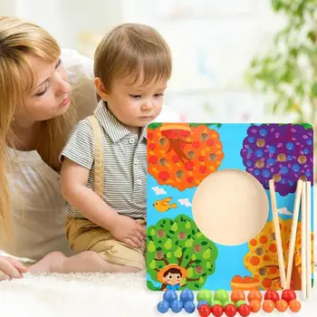 

Color Cognition Attention Training Clip Ball Wooden Teaching Aids Board Environmental Protection Small Exquisite Technology