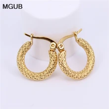 MGUB Золотые женские серьги-кольца из нержавеющей стали, модные серьги для девочек, круглые простые, лидер продаж, диаметр 17 мм, 21 мм, LH571