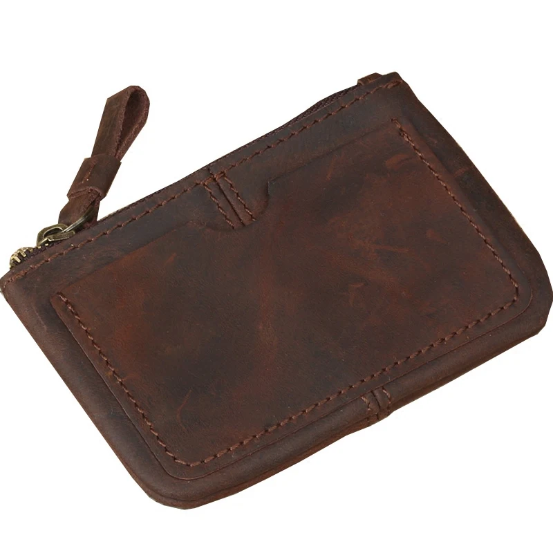 Kweco Vader Genuine Leather Wallet Women 2018 New Arrvial Crazy Horse Leather Men Wallet Mini Coin Purse Credit Card Holder