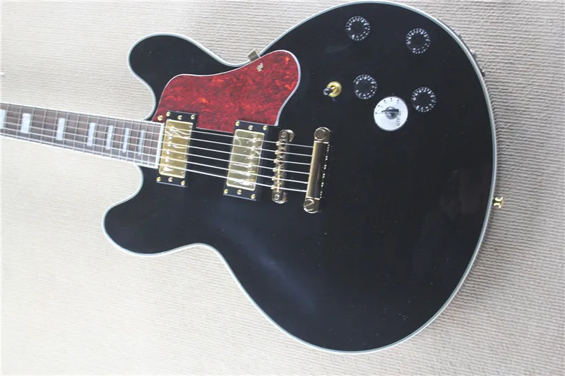 

Free Shipping Factory custom shop High Quality black B.B.King electric guitar ES 335 Guitars with Five-speed switch 1 2