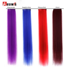 AOSIWIG 1 Piece 1 Clip-in One Piece Hair Extensions Pure Color Long Straight Synthetic High Temperature Fiber Hair