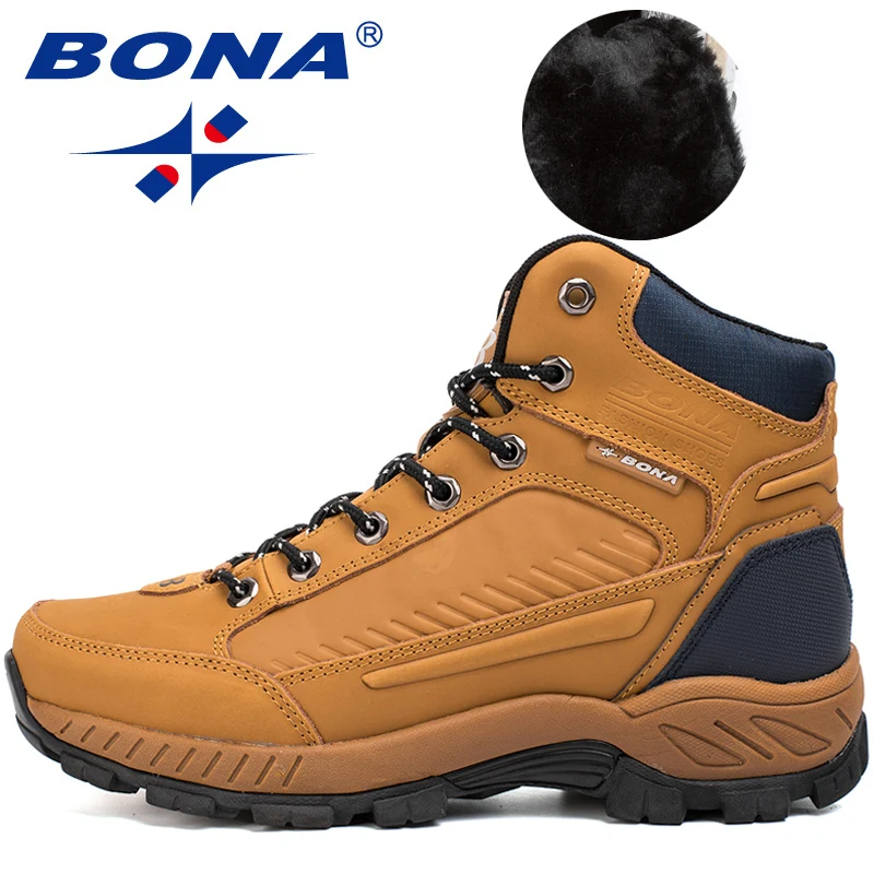 Tanie BONA nowy popularny styl mężczyźni buty górskie Outdoor Walkng Jogging trampki trekkingowe zasznurować buty do wspinaczki dla mężczyzn darmowa wysyłka