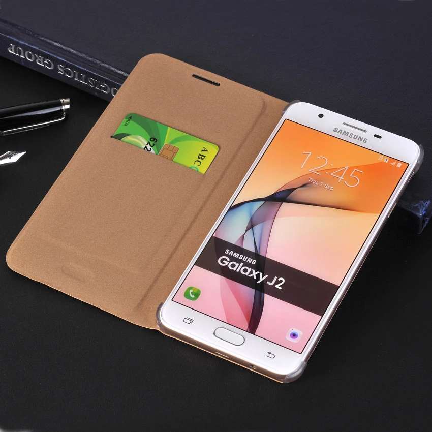 

Flip Wallet Cover Leather Phone Case For Samsung Galaxy J2 GalaxyJ2 Slim With Credit Card Pocket SM J200 J200F J200H SM-J200F