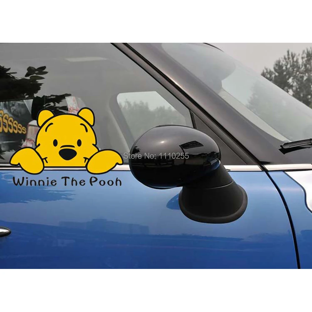 

Aliauto Funny Car Sticker Winnie the pool cute Decal Accessories for Ford Volkswagen skoda polo golf Honda Hyundai Kia toyota