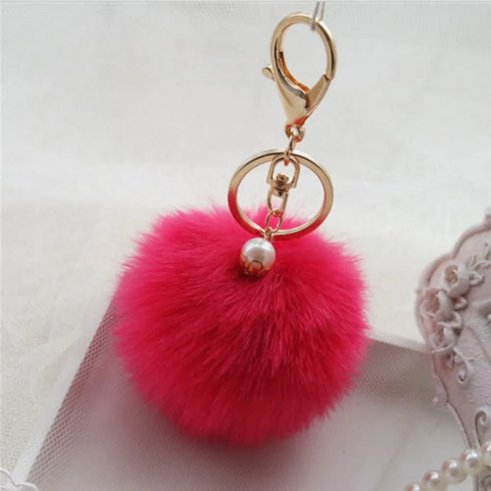 Buy 2018 New key chain Fur ball Pompon Keychain Pompom