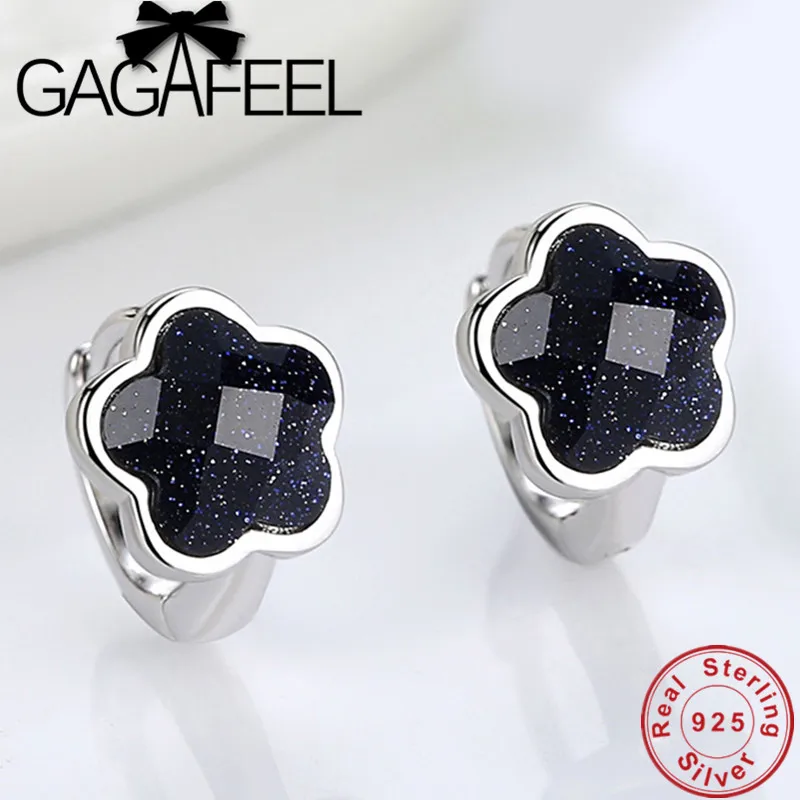 GAGAFEEL высокое качество CZ Циркон женские серьги-гвоздики романтические 925 пробы серебряные цветочные серьги серебряные украшения Рождественский подарок