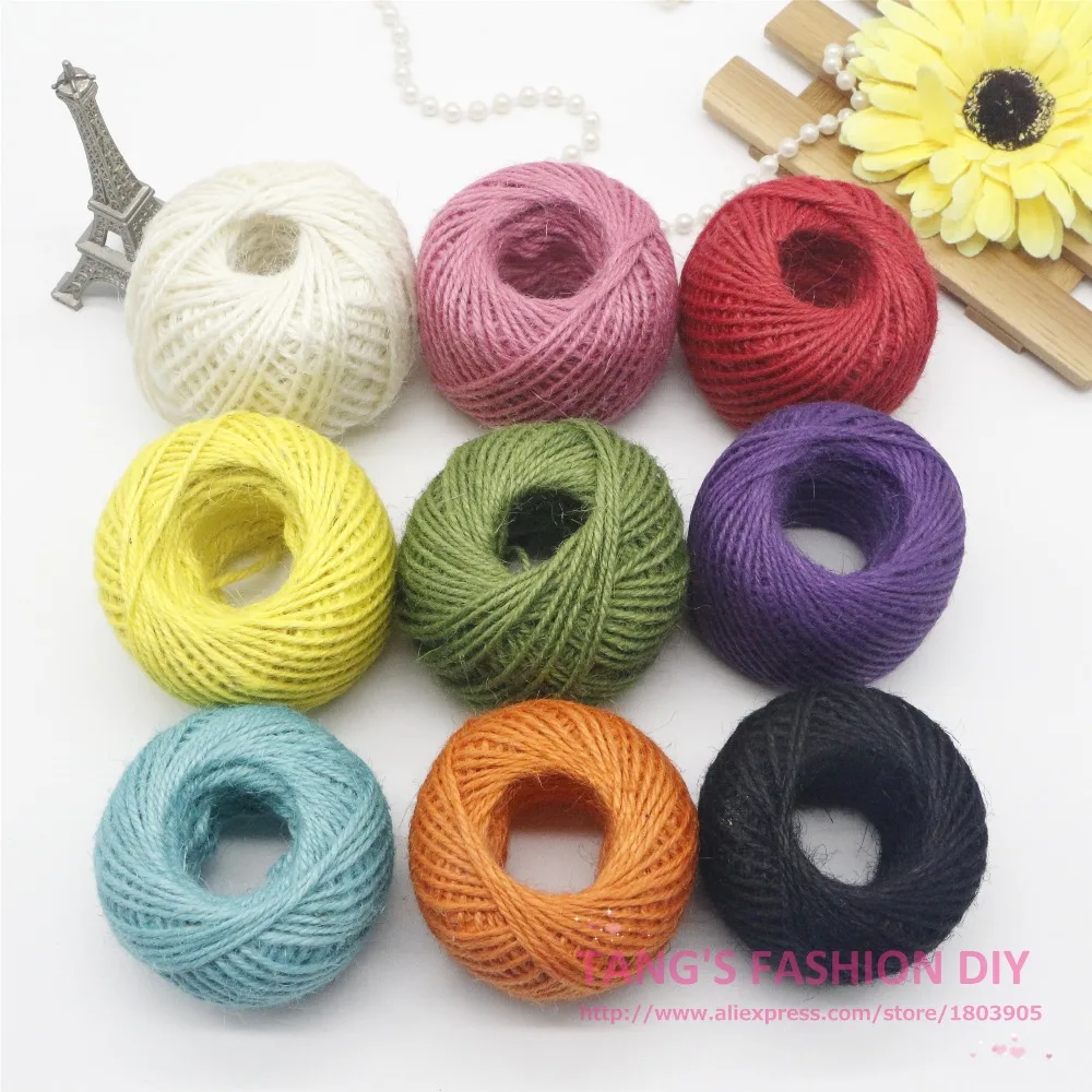 

50 METERS--DIY colorful Jute cord/rope/string 9 colors can choose color