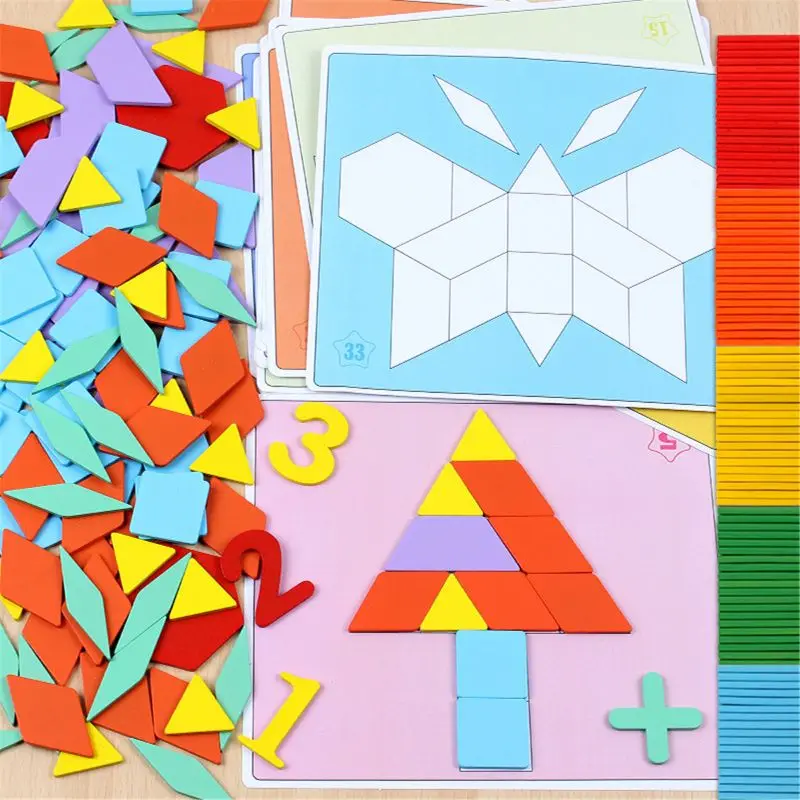 

315PCS Montessori Wooden Jigsaw Puzzle Board Set Baby Educational Counting Number Learning Toys