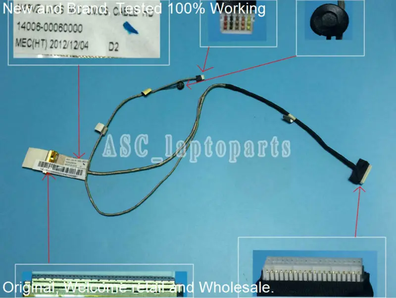 Новый оригинальный ЖК-светодиодный видео гибкий кабель для ASUS N46VZ N46V N46J N46JV N46