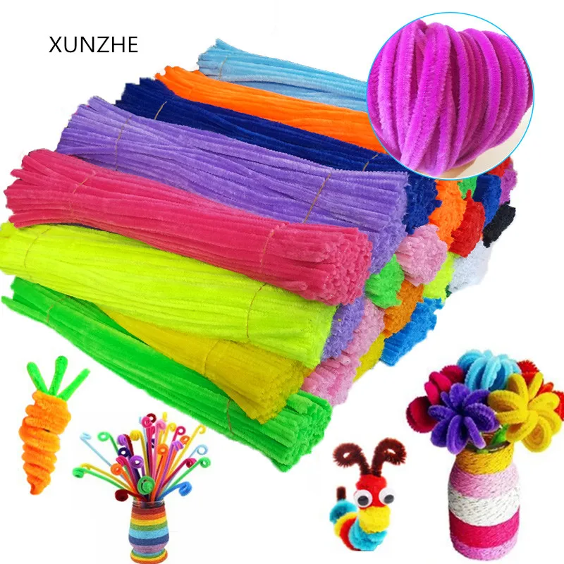 XUNZHE DIY 50 шт. 6 мм * 300 стебли синели чистящие трубки Детские разноцветные игрушки