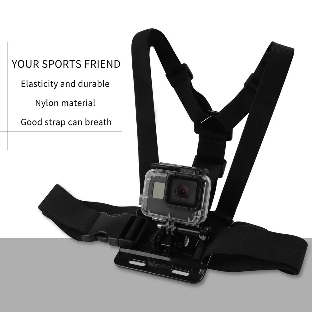 Нагрудный ремень черный ремня через одно плечо ремень для экшн-Камеры GoPro Hero 7/6/5/4/3+/3/2/1 Session SJCAM SJ4000 SJ5000 спортивной экшн-камеры Xiaomi Yi 4K аксессуары