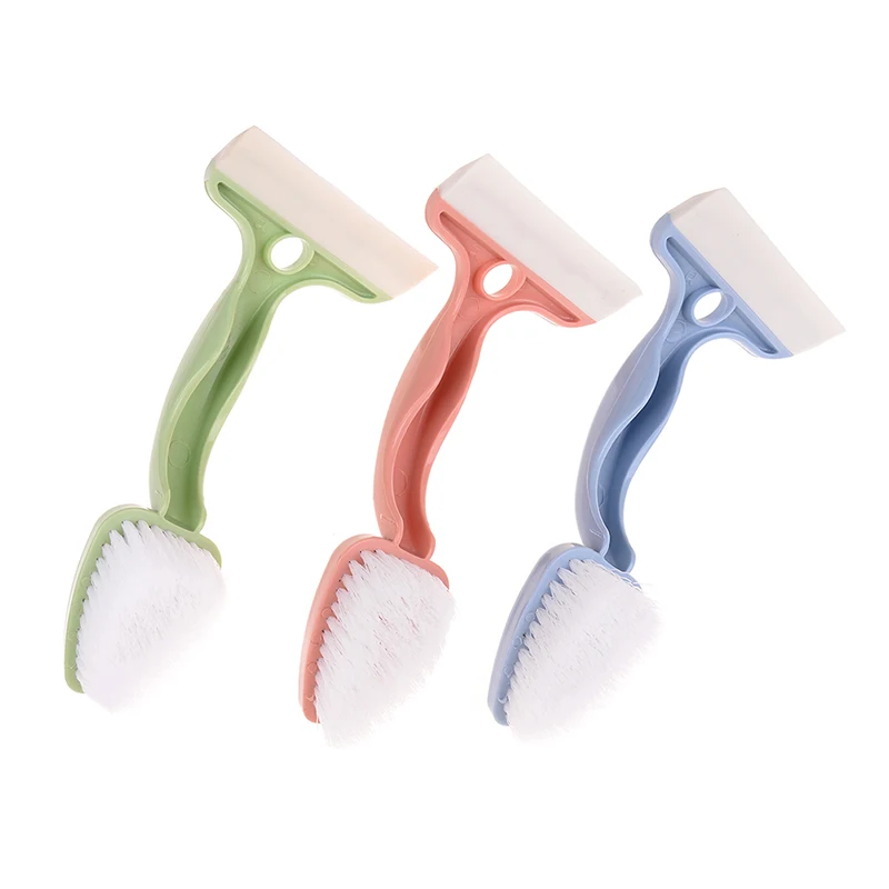 1pc Double Head Glass Cleaning Brush Kitchen Bathroom Tiles Double Head Scraper Bathroom Brush