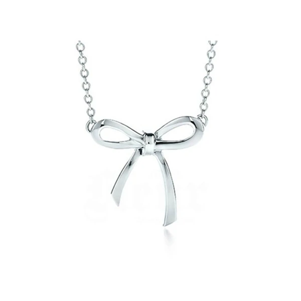 Free shipping Bowknot is shining 925 sterling silver necklace chain of clavicle | Украшения и аксессуары