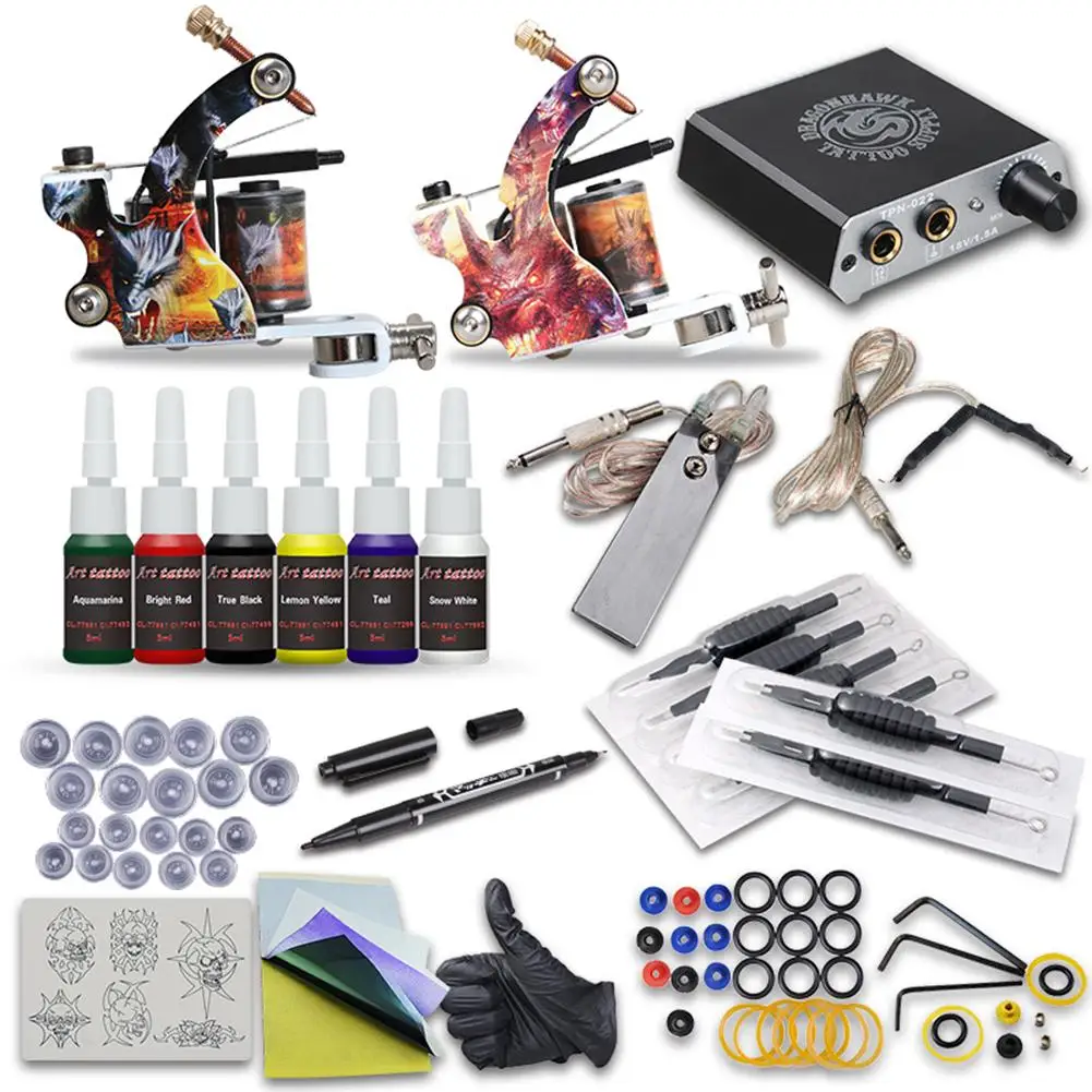

Plastic Tattoo Machine Power Supply Pedal Wire Pigment Cup Handle Pen Kit